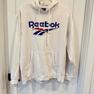 Reebok Off-White Hoodie with Blue Logo